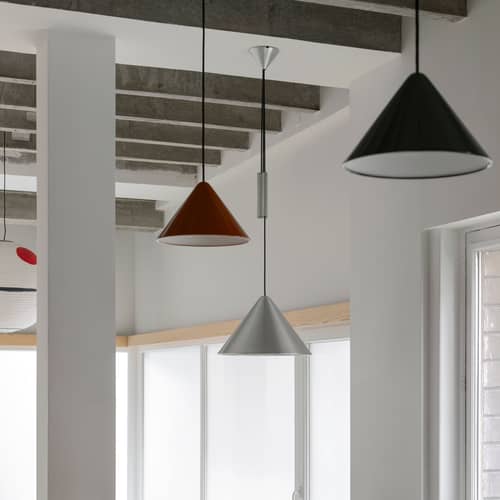 Compass Pendant metal black / Ø 26 cm - Hay - Black & White - Lacquered aluminium