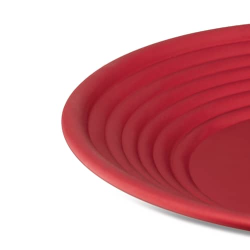 Set Ondine métal orange / Récipient + plateau/couvercle - Pierre Charpin, 2023 - Alessi - Orange & rouge - Aluminium anodisé