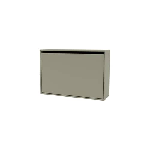 Hide Shoe rack wood grey / W 69.6 x H 46.8 x D 20 cm - MONTANA - Fennel 144 - Lacquered MDF