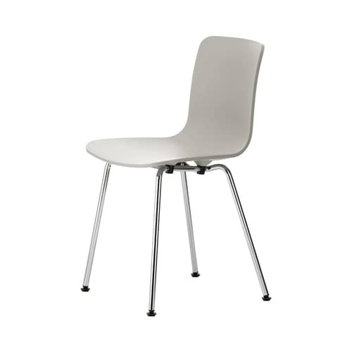 Stuhl HAL RE Tube plastikmaterial grau / Recycling-Kunststoff - Vitra - Warm-grau / Beine verchromt - Recyceltes Polypropylen, Stahl