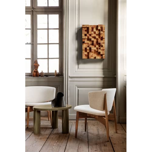 Table basse Post Small laqué vert / Ø 65 x H 41 cm - Ferm Living - Vert Olive - MDF laqué