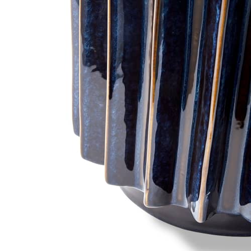 Table d\'appoint Okra / Ø 34 x H 46 cm - Pols Potten - Bleu foncé - Céramique émaillée