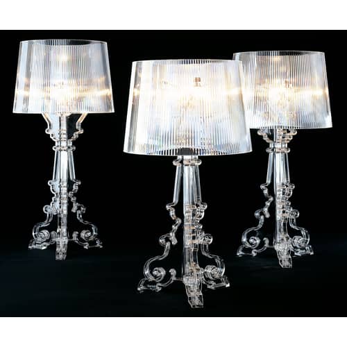 Table lamp Bourgie Kartell / H 68 to 78 cm - Transparent - Plastic