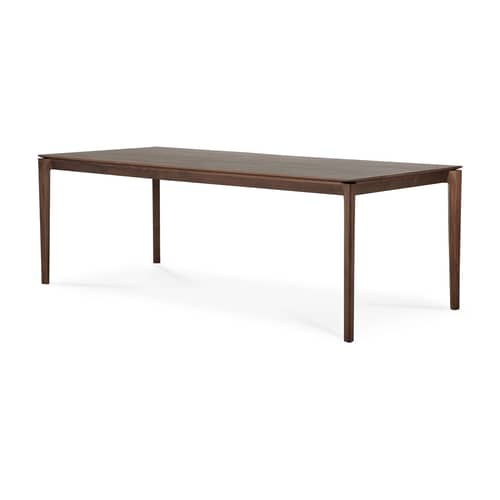 Table rectangulaire Bok bois marron / 220 x 95 cm - 8 personnes - Ethnicraft - Teck brun - Teck massif teinté brun