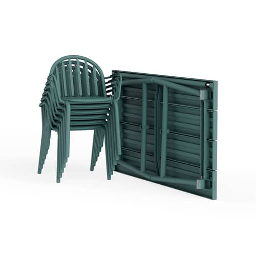 Table rectangulaire Fred\'s métal vert / 170 x 90 cm - 6 personnes - Fatboy - Sauge foncé - Aluminium