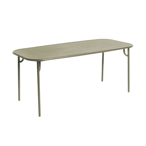 Table rectangulaire Week-End / 180 x 85 cm - Aluminium - Petite Friture - Vert Jade - Aluminium thermolaqué époxy