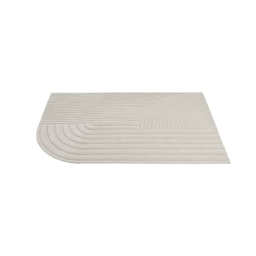 Tapis Relevo  blanc / 170 x 240 cm - Tufté main - Muuto - Blanc cassé - Laine de Nouvelle-Zélande