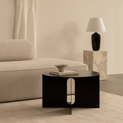 Tavolino Androgyne metallo nero / Ø 63 x H 38 cm - Audo Copenhagen - Tavolo / Nero - Acciaio epossidico