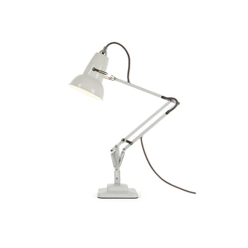 Tischleuchte Original 1227 Mini metall weiß / mit 2 Gelenkarmen - H max. 50 cm - Anglepoise - Leinenweiß - Aluminium, Gusseisen, Stahl