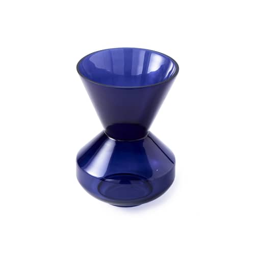 Vase Thick neck verre bleu / Ø 27,5 x H 40 cm - Pols Potten - Bleu - Verre