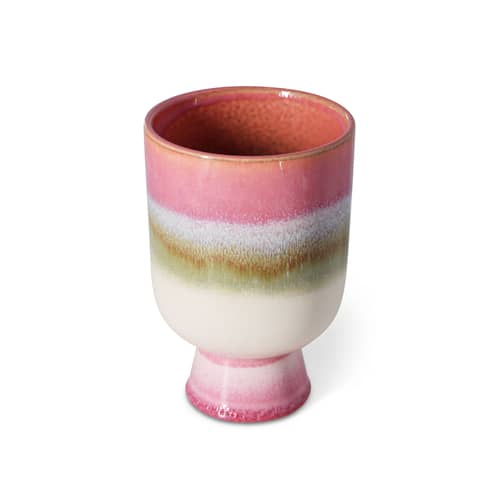 Vaso per fiori Retro ceramica rosa / Ø 13 x H 19,5 cm - HK LIVING - Rosefield - Gres smaltato