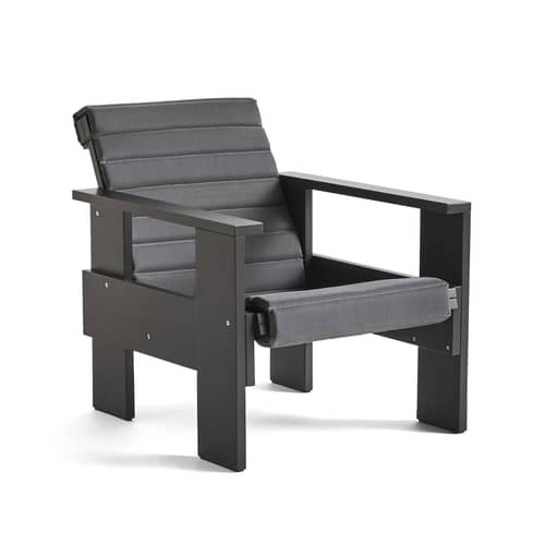 Accessorio  tessuto grigio nero trapuntato outdoor / Per Poltrona lounge Crate - Hay - Antracite - Espanso, Tessuto outdoor