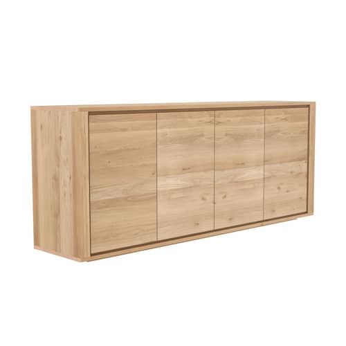 Anrichte Shadow holz natur / Eiche massiv  - L 203 cm / 4 Türen - Ethnicraft - Eiche - massive Eiche