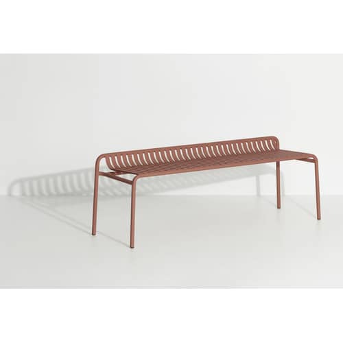 Banc Week-end métal marron / Aluminium - L 156 cm - Petite Friture - Terracotta - Aluminium