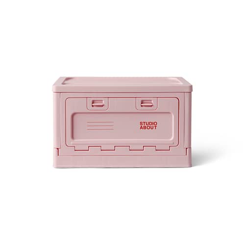 Boîte Box Medium plastique rose / 40 x 29 x H 23,7 cm - Empilable - STUDIO ABOUT - Rose - Polypropylène