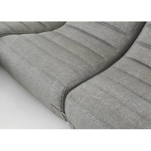 Canapé de jardin 3 places Saparella tissu gris (1965) / 3 modules - L 222 cm - Cinna - Gris Flanelle (Tissu Chartres) - Mousse polyuréthane, Tissu Chartres Acrylique