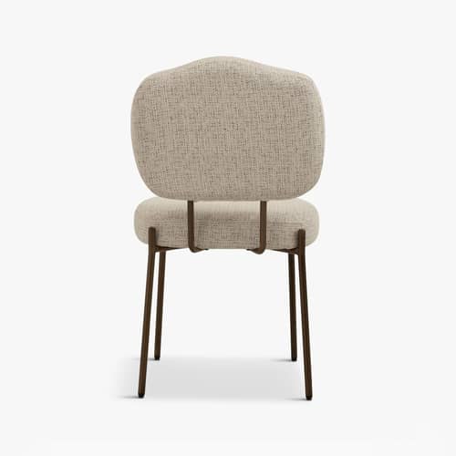 Gepolsterter Stuhl Mogan textil beige - NV GALLERY - Cappuccino-Beige / Metall-Schokolade - Eisen, Gewebe, High Density-Schaum