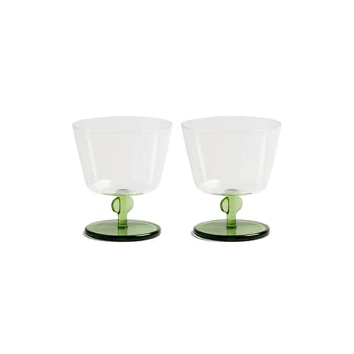 Kelch Petal glas grün / Set von 2 - & klevering - Grün - Borosilikatglas
