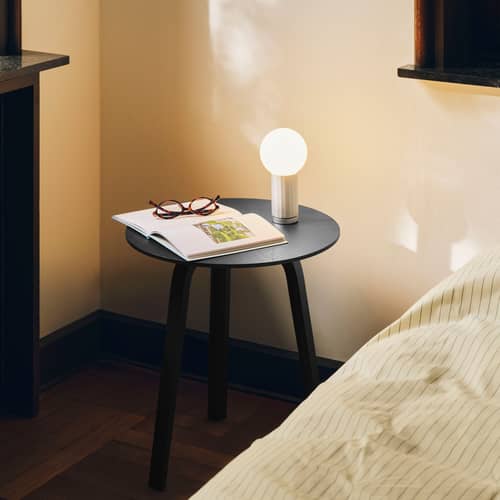 Lampada da tavolo Turn On vetro argento - Hay - Alluminio - Alluminio, Vetro opalino