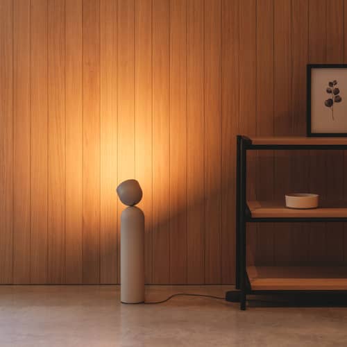 Lampe de table Plusminus Solo métal noir / Ø 10 x H 50 cm - Vibia - Noir - Acier, Alliage de zinc, Aluminium