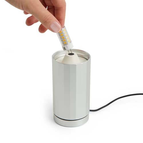 Lampe de table Turn On - Hay - Noir - Aluminium, Verre opalin