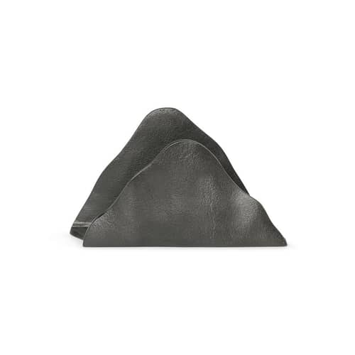 Yama Letter holder metal black / Recycled aluminium - L 16.5 x H 9.5 cm - Ferm Living - Black - Recycle aluminium