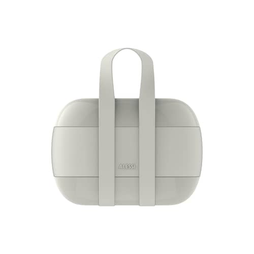 Lunch box Food à porter plastique gris / Large - 3 compartiments - Alessi - Gris - Résine thermoplastique