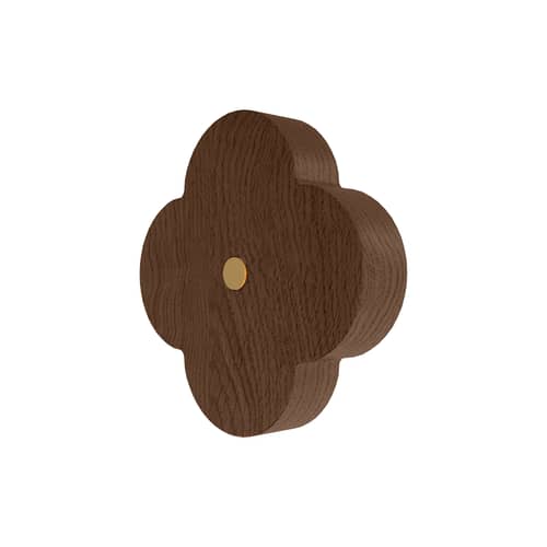 Patère Andrée bois marron Small / Ø 7 cm - Hartô - Marron - Frêne massif