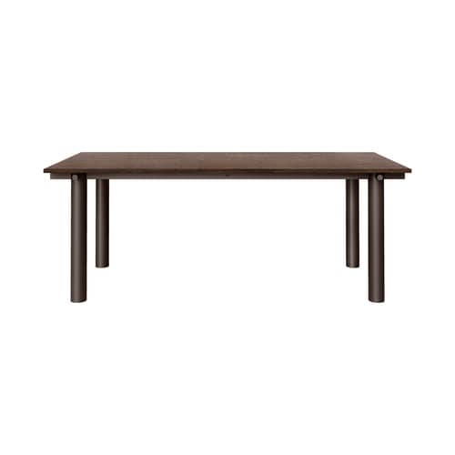Atura Rectangular table wood brown / 200 x 90 cm - Ferm Living - Dark brown Oak / Chocolate Chocolate base, legs - Powder coated steel, Stained Oak Veneer