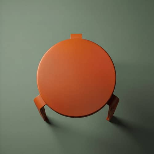 Stappelbarer Hocker Lou Chroma holz rot / Ökozertifiziertes Holz - TIPTOE - Tangerine Rot - Ökozertifiziertes Holz, Stahl