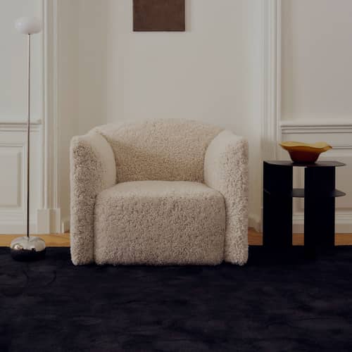 Table d\'appoint Rand métal noir / 40 x 40 x H 48,4 cm - NEW WORKS - Noir - Acier