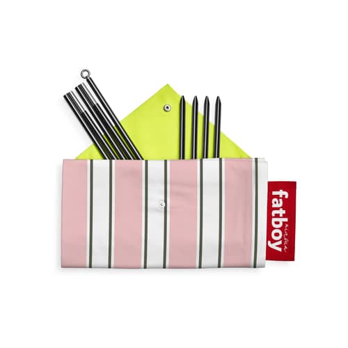 Tenda da spiaggia Miasun tessuto rosa / Pieghevole & trasportabile - 150 x 220 cm - Fatboy - Melrose / Striato rosa - Alluminio, Cotone