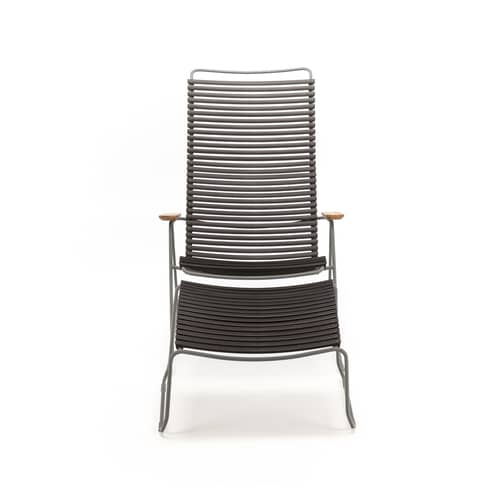 Transat inclinable Click Sunlounger plastique noir / 7 positions - Houe - Noir - Bambou, Métal, Plastique
