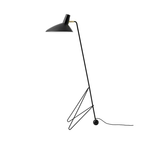 Lampadaire Tripod HM8 / Modèle de 1953 - Orientable - &tradition - Noir mat - Acier, Aluminium, Laiton