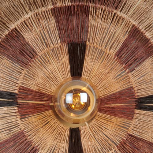 Serengeti Small Wall light with plug cane & fibres brown / Ø 45 cm - GOOD&MOJO - Ø 45 cm / Natural & Brown - Hessian