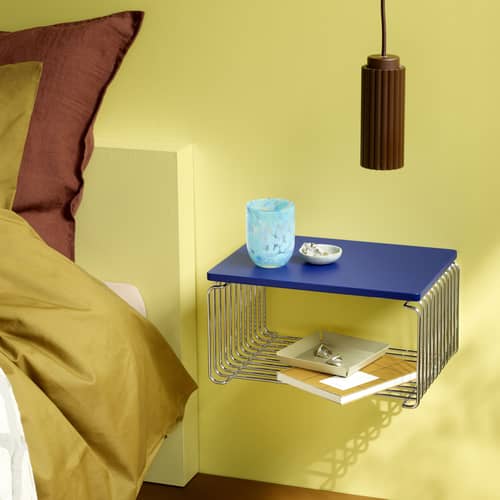  Accessory wood blue / Top Tray for Panton Wire Single - W 34.8 x D 25.7 cm - MONTANA - Monarch 135 - Lacquered MDF