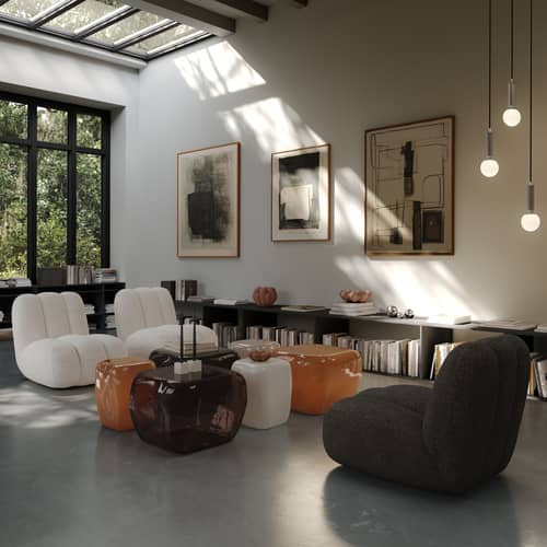 Ishi Medio Coffee table glass brown / 50 x 50 x H 39 cm - 101 COPENHAGEN - Smoky brown - Mouth blown glass