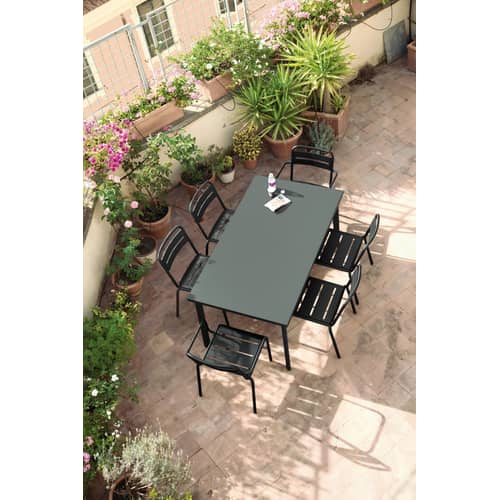Fauteuil empilable Star / Acier - Emu - Gris ciment - Acier verni