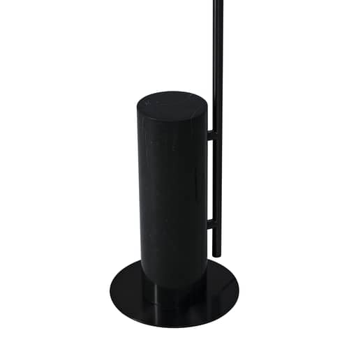Lampadaire Iris Totem tissu blanc / LED - Ø 80 cm - Dix Heures Dix - Marbre noir / Tissu blanc - Acier, Aluminium, Marbre, Tissu acrylique plissé
