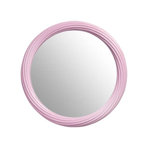 Miroir mural Churros rose / Ø 44.5 cm - & klevering - Rose - Résine, Verre