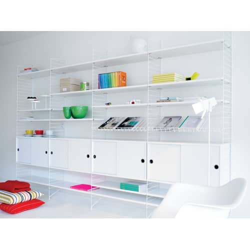 Lot de 2 montants de sol / H 200 x P 30 cm - String Furniture - Blanc - Acier laqué