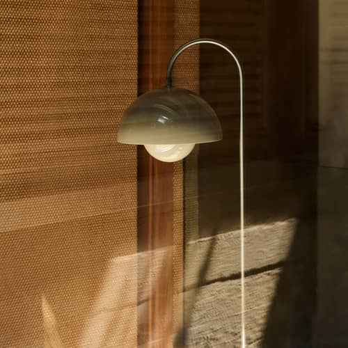 Stehleuchte Flowerpot VP12 metall beige / Verner Panton, 1969 - &tradition - Grau-beige - Stahl