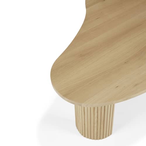 Table basse Boomerang bois naturel / 126 x 74 x H 40 cm - Chêne - Ethnicraft - Chêne - Chêne massif huilé