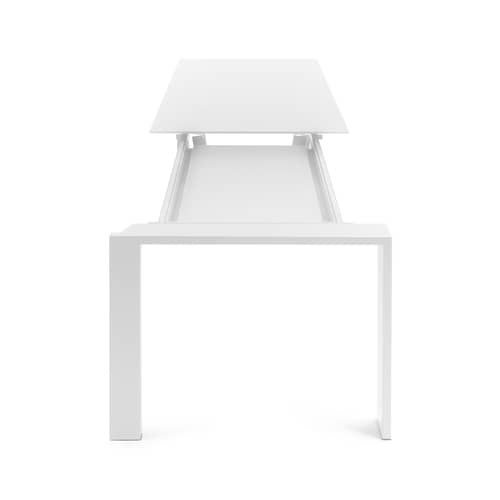 Table à rallonge Four blanc / L 160 à 260 cm - Stratifié soft-touch - Kartell - Blanc - Acier verni, Stratifié soft touch