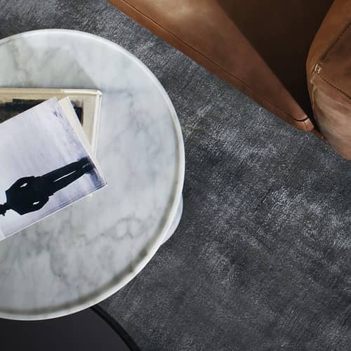 Tavolino 9 pietra bianco / Ø 40 x H 49 cm - Piero Lissoni, 2014 - CASSINA - Marmo bianco / Antracite - Acciaio, Marmo