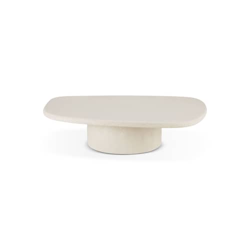 Tavolino Elements corian bianco / 134 x 96 x H 30 cm - Microcemento - Ethnicraft - Bianco sporco - Microcemento