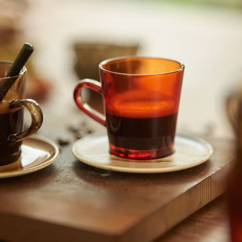 Tazzina da caffè 70s glassware vetro arancione / Set di 4 - 23 cl - HK LIVING - Ambra - Vetro