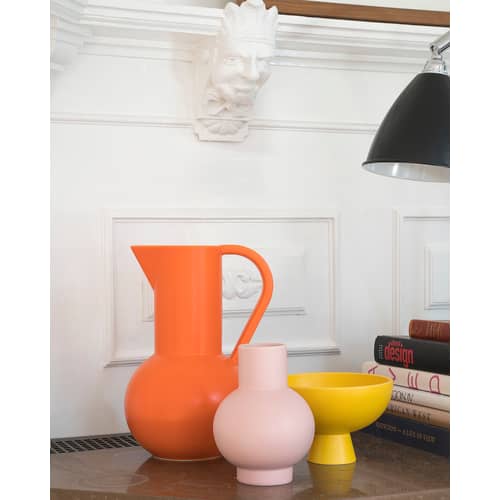 Vase Strøm Small / H 16 cm - Fait main - raawii - Orange Vibrant - Céramique