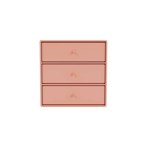 Rangement mural Montana Mini 1007 bois rose / 3 tiroirs - 35 x 35 x P 25 cm / Seconde vie - MONTANA - Rhubarb 151 - MDF laqué