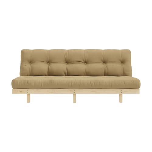 Canapé convertible Lean / L 200 cm - KARUP DESIGN - Beige doré 758 / Pin - Fibres recyclées mélangées, Mousse, Pin massif certifié FSC, Tissu
